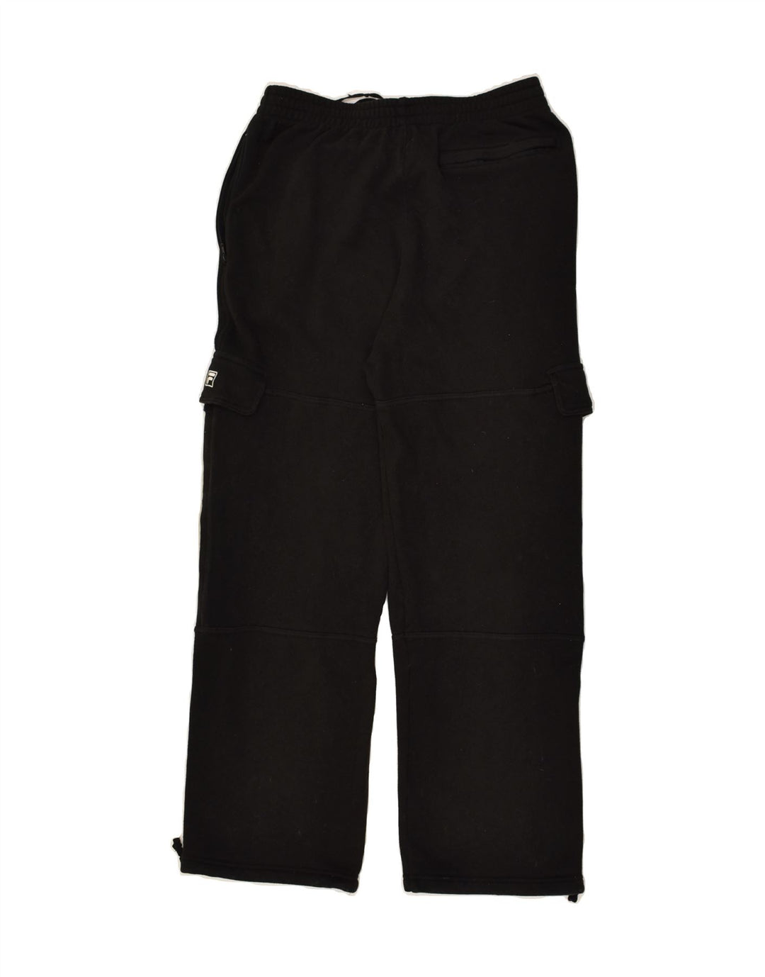FILA Mens Cargo Tracksuit Trousers Small Black Cotton | Vintage Fila | Thrift | Second-Hand Fila | Used Clothing | Messina Hembry 