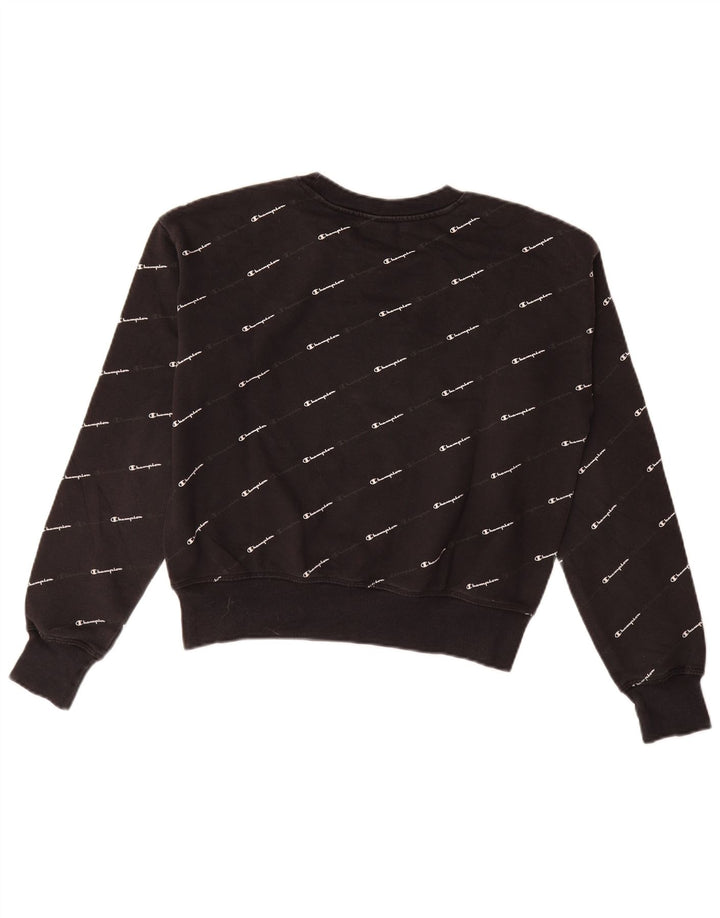 CHAMPION Sudadera gráfica para mujer Jumper UK 14 Medium Black