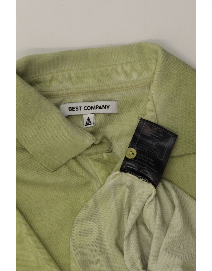 BEST COMPANY Polo gráfico para hombre de algodón verde medio