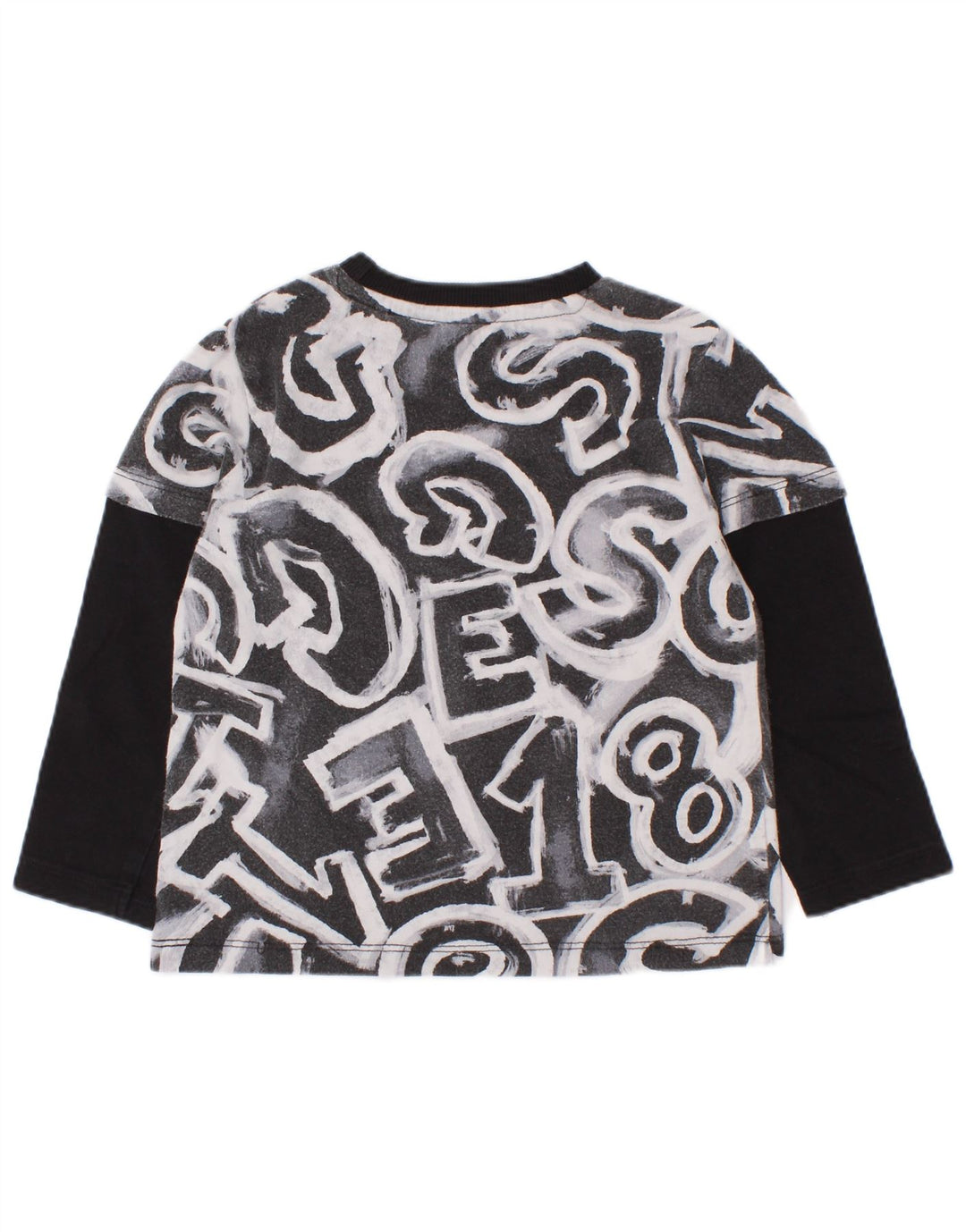 Guess Baby Boys Graphic Top Manga Larga 18-24 Meses Negro