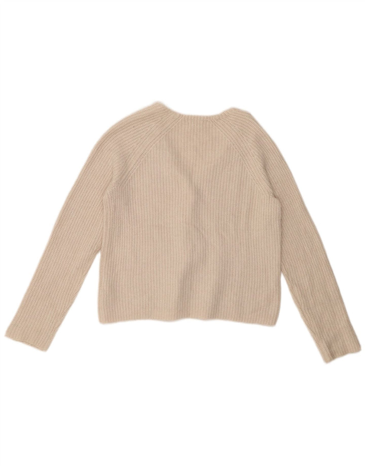 FAT FACE Suéter tipo cárdigan extragrande para mujer UK 10 Small White Nylon