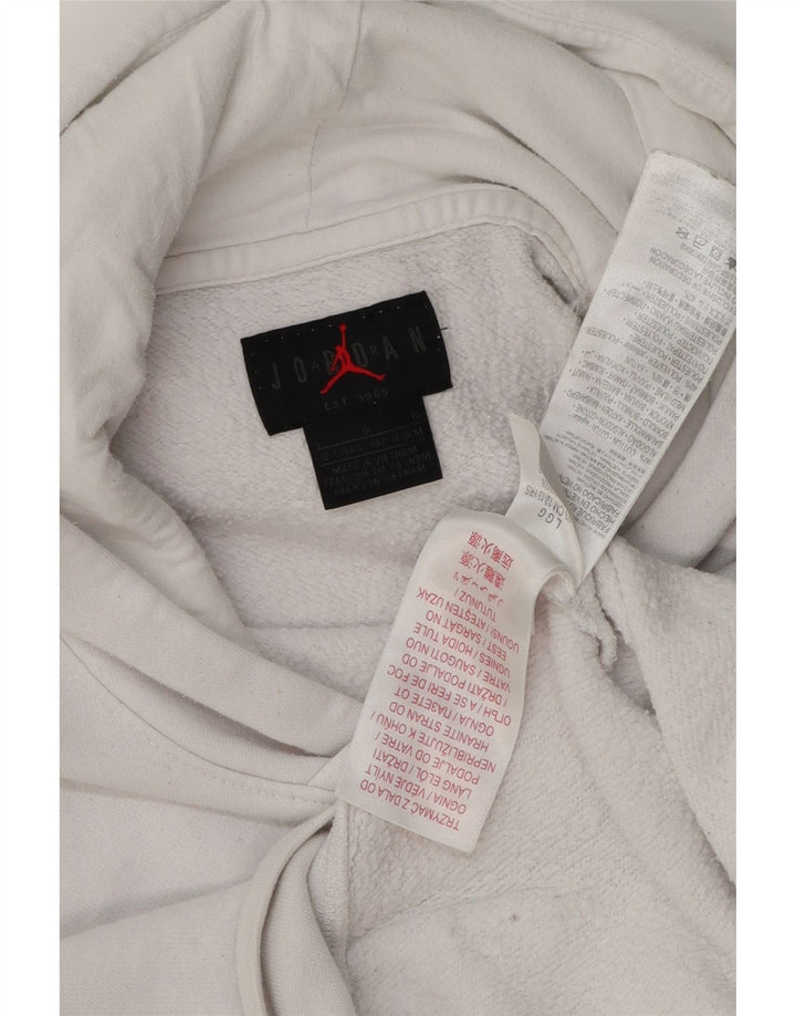 JORDAN Sudadera con capucha para niños 12-13 años Grande Blanco Algodón