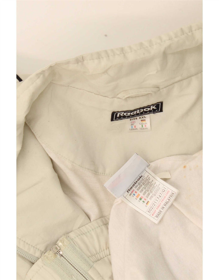 Reebok - Chaqueta de chándal para hombre, talla 2XL, poliéster blanco