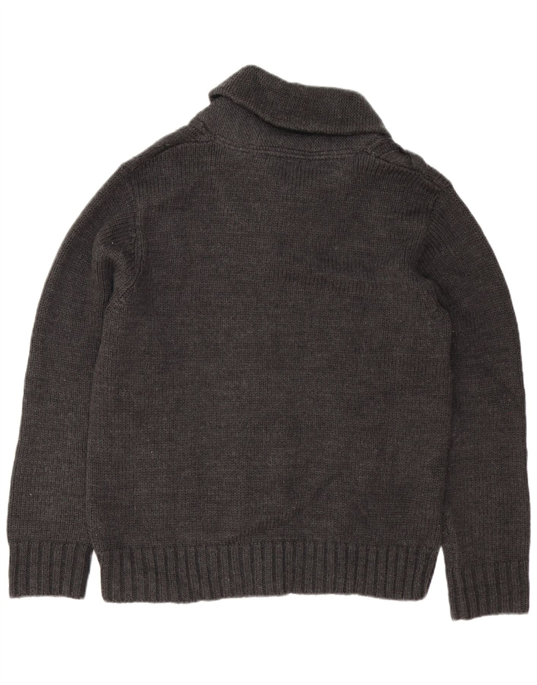 MARKS & SPENCER Suéter tipo jersey con cuello chal y autógrafo para hombre, grande, gris