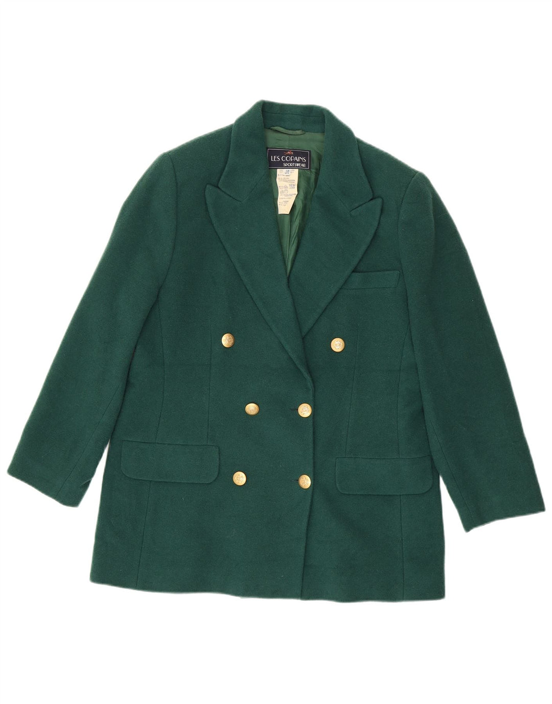 Blazer Mujer Les Copains Doble Botonadura IT 48 XL Lana Verde