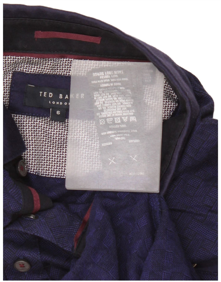 Polo Ted Baker para hombre talla 6 2XL algodón a cuadros azul marino