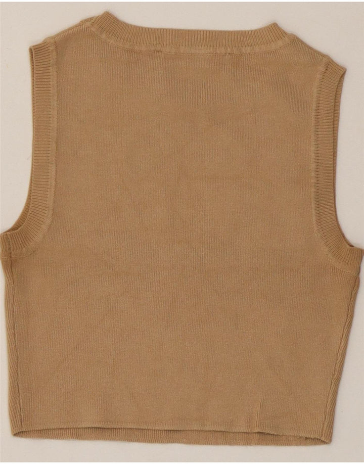 Zara Mujer Crop Vest Top UK 10 Small Beige