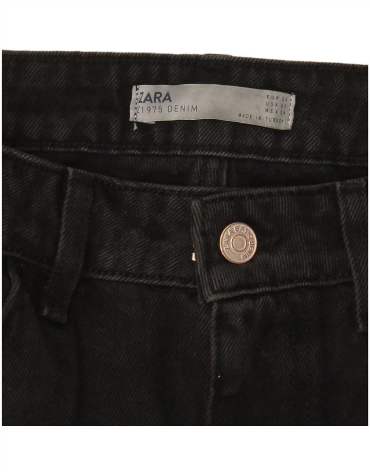 ZARA Vaqueros Cónicos Mujer EU 34 2XS W24 L28 Negro