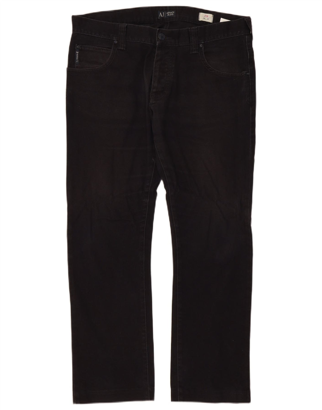 Armani Mens J08 Slim Jeans W36 L30 Algodón Negro