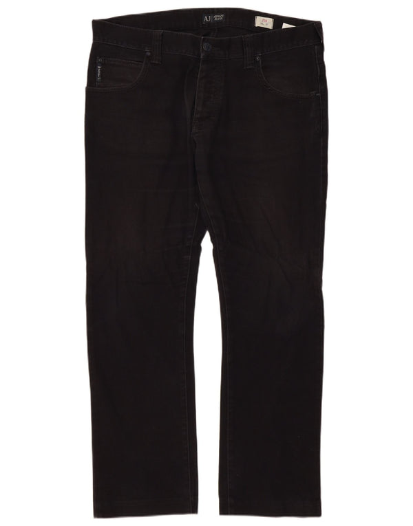 Armani Mens J08 Slim Jeans W36 L30 Algodón Negro