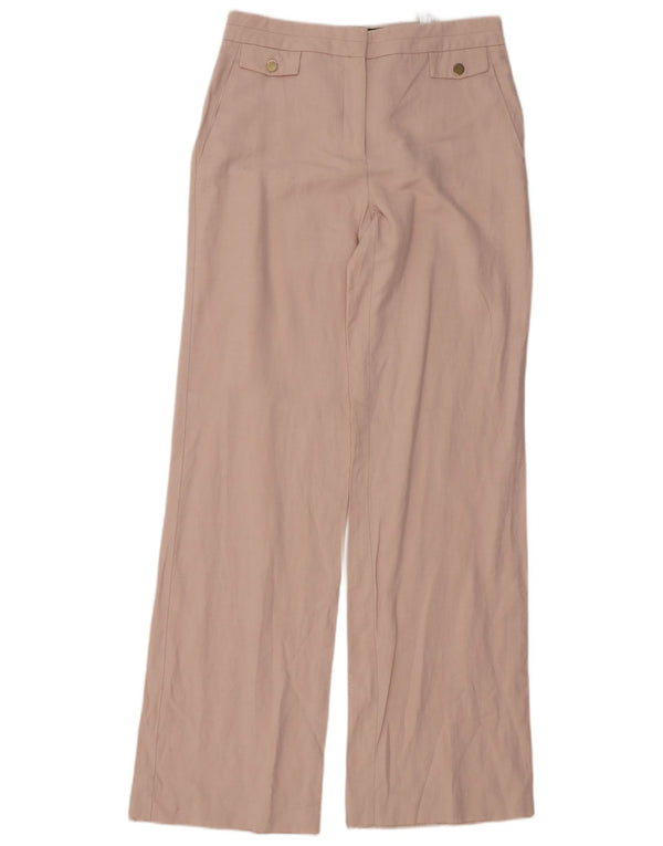 Zara Mujer Pantalones Casuales De Pierna Ancha Mediano W28 L35 Viscosa Rosa