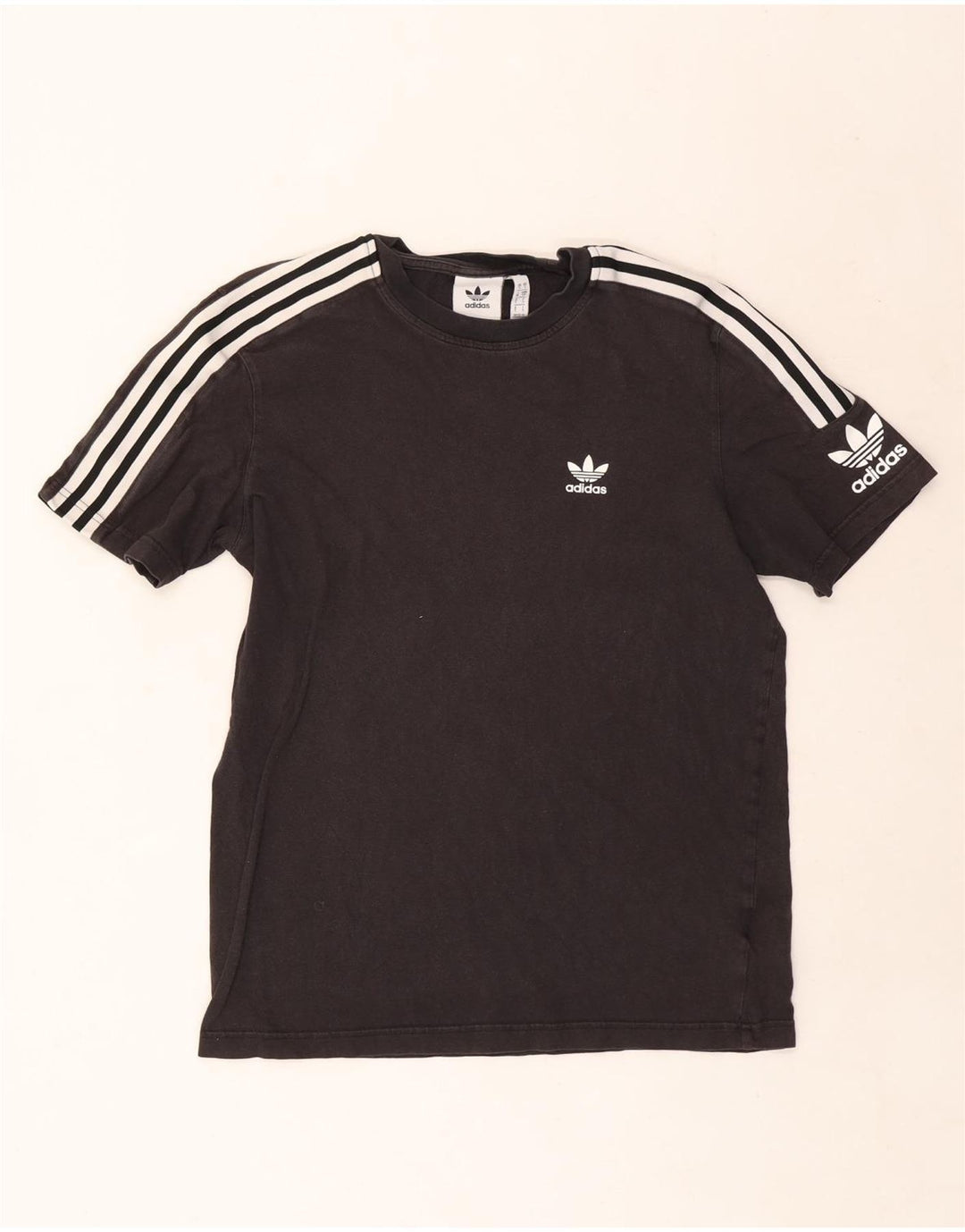 Adidas - Camiseta gráfica para hombre, talla pequeña, algodón negro
