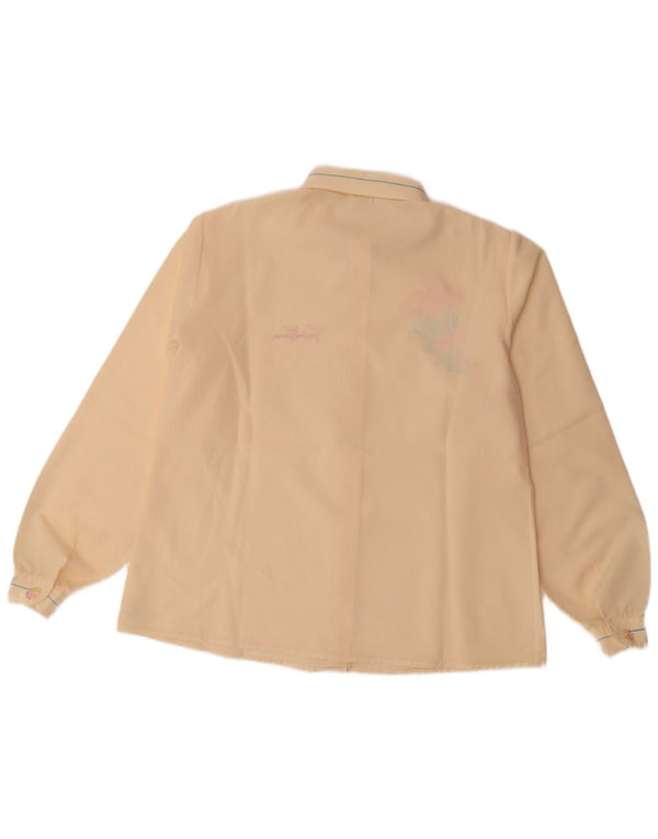 Primavera Firenze Blusa camisera extragrande para mujer UK 46 Large Beige Floral