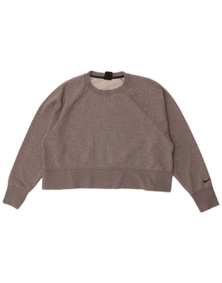 Nike Dri Fit Graphic - Sudadera extragrande para mujer, talla 40, color gris medio