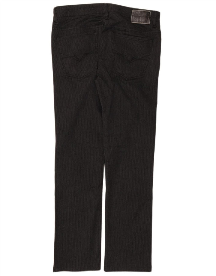GUESS Pantalón casual recto para hombre W32 L30 Algodón a rayas negras