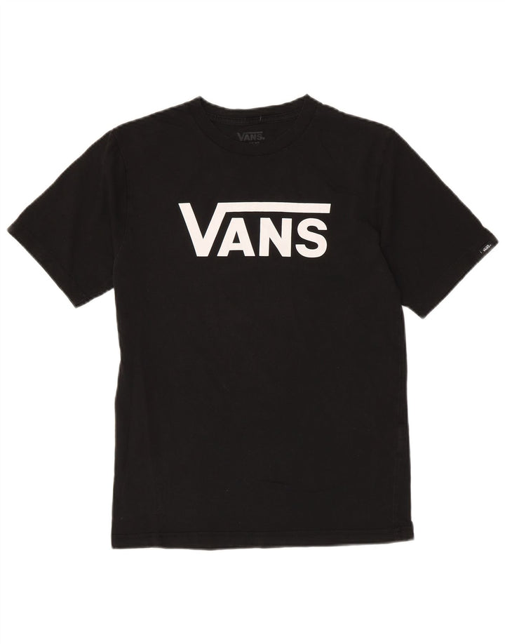 VANS Camiseta gráfica de corte clásico para mujer, talla 40, talla grande, algodón negro