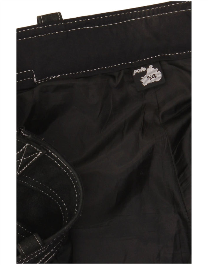 POLO Pantalones Moto Racer de Cuero para Hombre IT 54 XL W38 L33 Negro