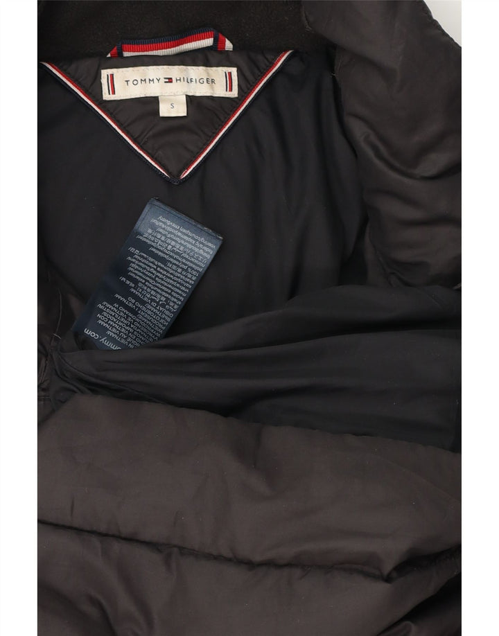 Tommy Hilfiger Abrigo acolchado extragrande para mujer UK 10 Small Poliéster negro