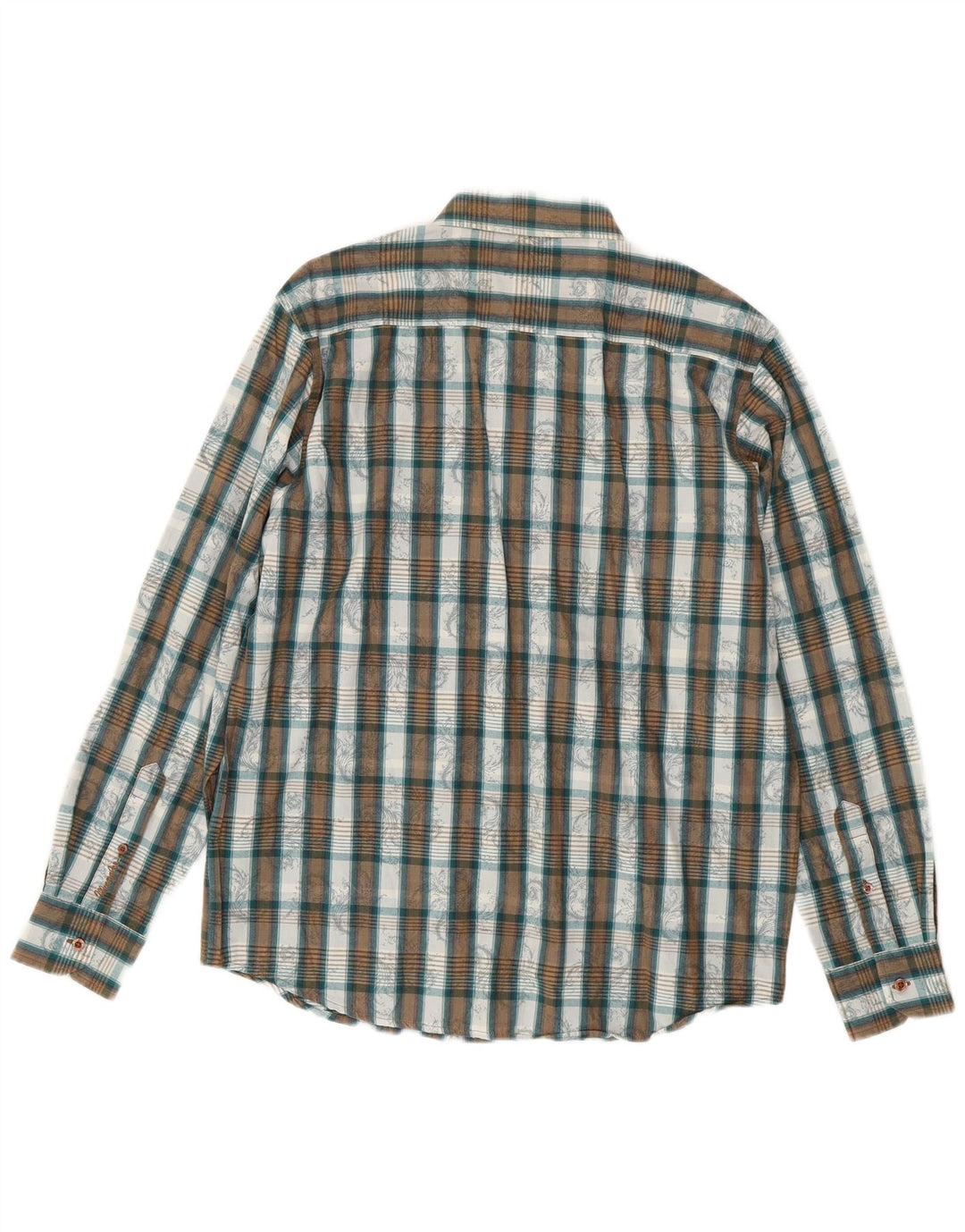 Camisa de hombre Wrangler de algodón a cuadros verde medio