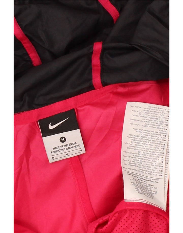 NIKE Womens Hooded Rain Jacket UK 14 Medium Pink Colourblock Polyester Vintage Nike and Second-Hand Nike from Messina Hembry 