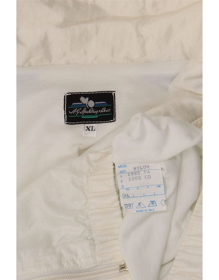 Spalding & Bros Chaqueta De Chándal Para Hombre XL Nylon Color Block Blanco