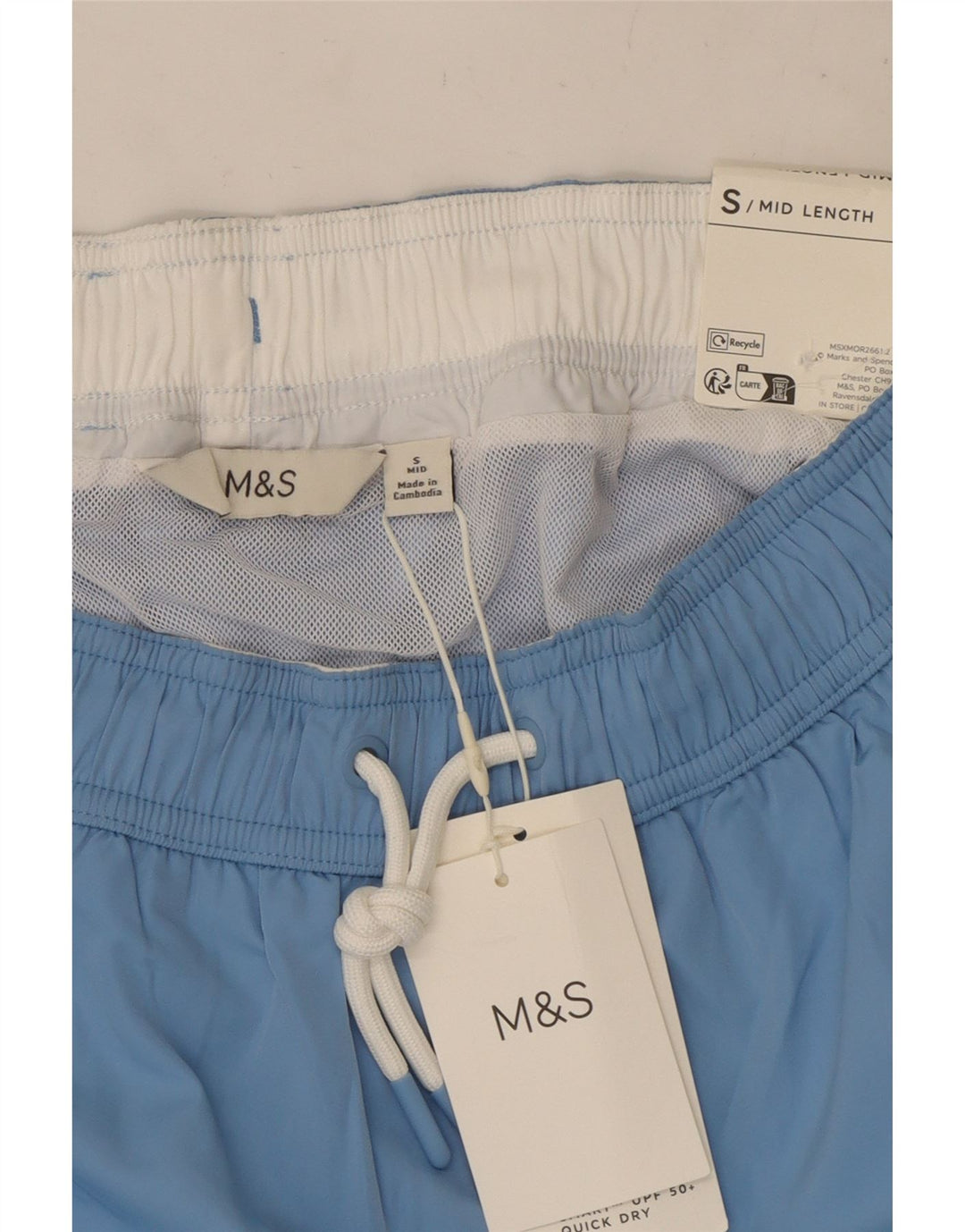 Marks & Spencer - Bañador para mujer, talla 40, talla pequeña, poliéster azul