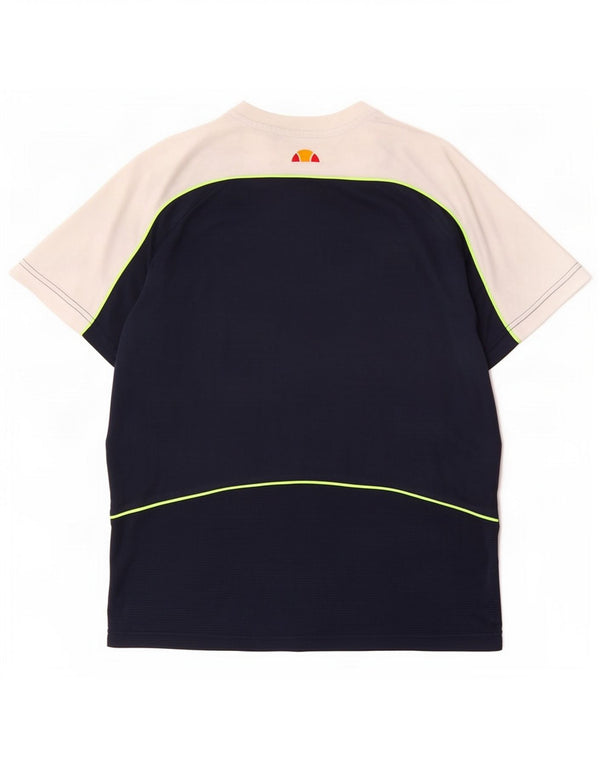 Ellesse Hombre Camiseta gráfica Top Small Azul marino Colorblock Poliéster