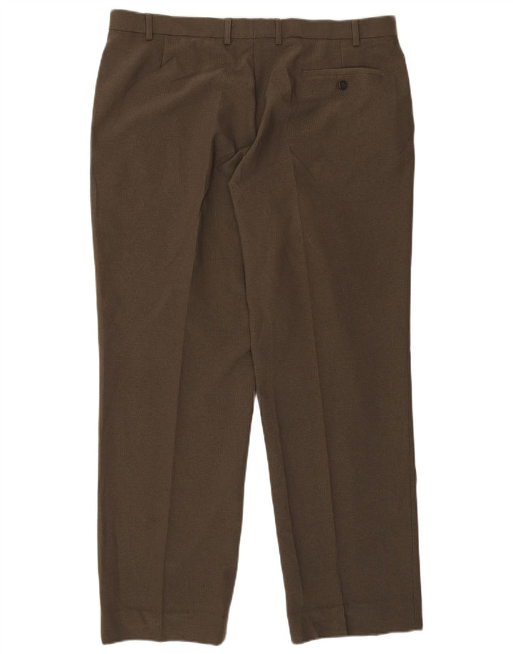 Marks & Spencer Pantalones de traje rectos para hombre W40 L30 Caqui