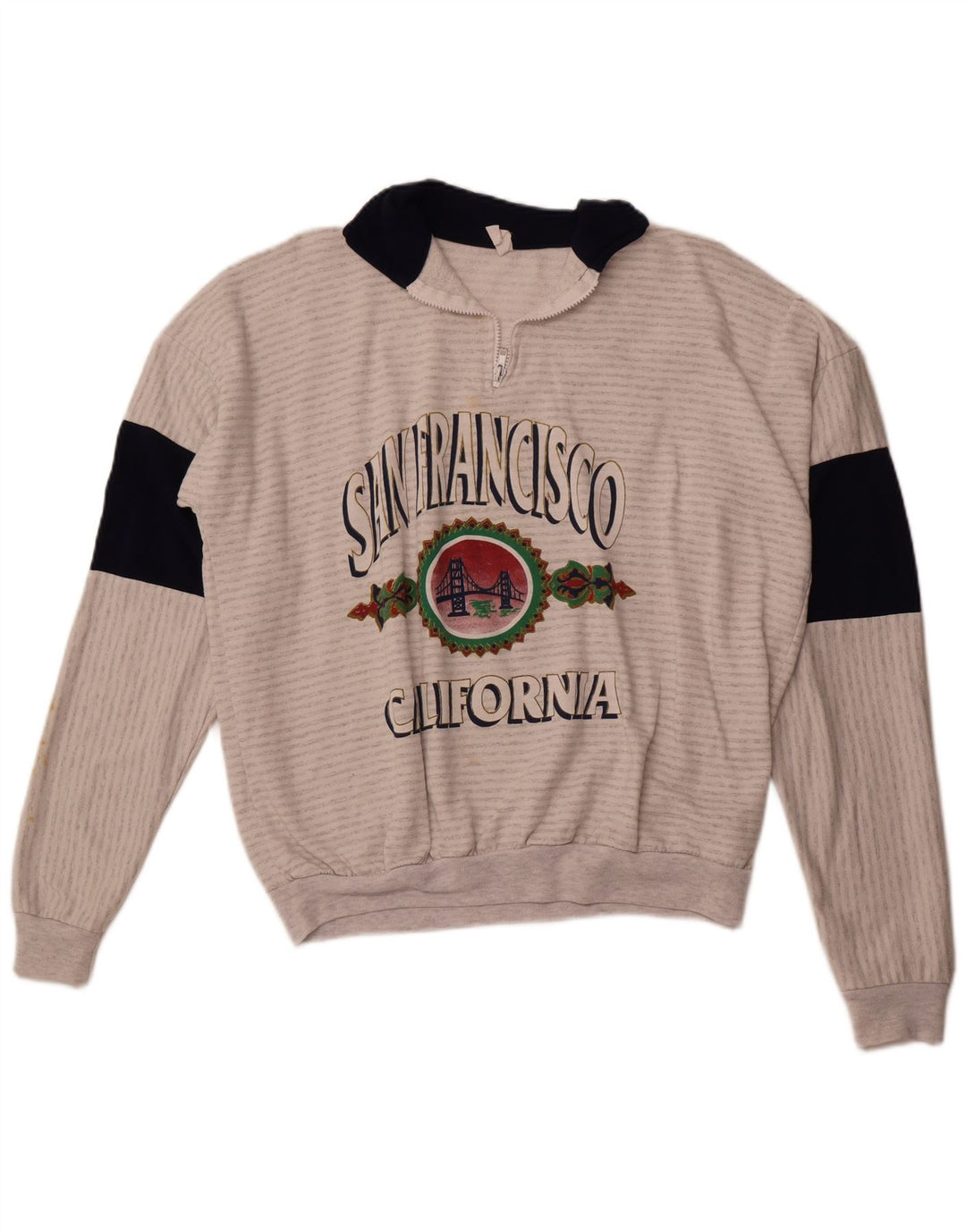MAGIC Mens San Francisco Graphic Sudadera Jumper Grande Gris Rayas