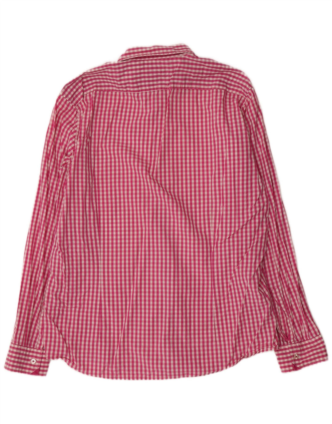 Camisa Hugo Boss Hombre Regular Fit XL Algodón Vichy Rosa