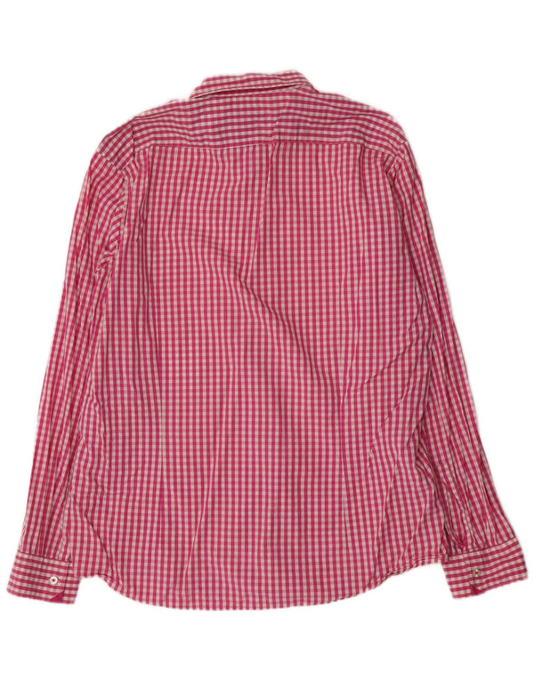 Camisa Hugo Boss Hombre Regular Fit XL Algodón Vichy Rosa
