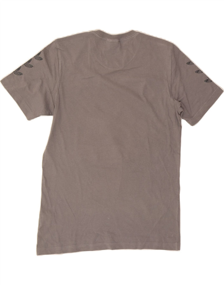 ADIDAS Mens Graphic T-Shirt Top Small Grey Cotton Vintage Adidas and Second-Hand Adidas from Messina Hembry 
