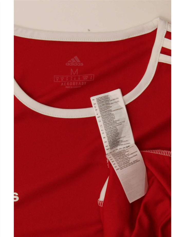 Adidas Hombre Aeroready Camiseta Superior Medio Rojo Colorblock Poliéster