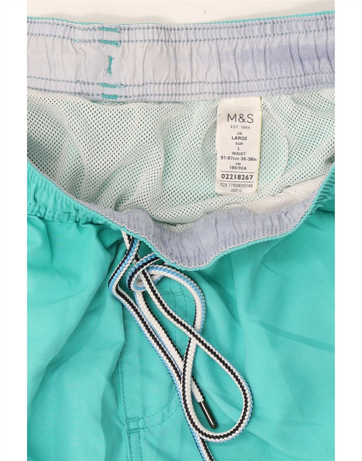 Marks & Spencer - Bañador para hombre, talla grande, algodón turquesa