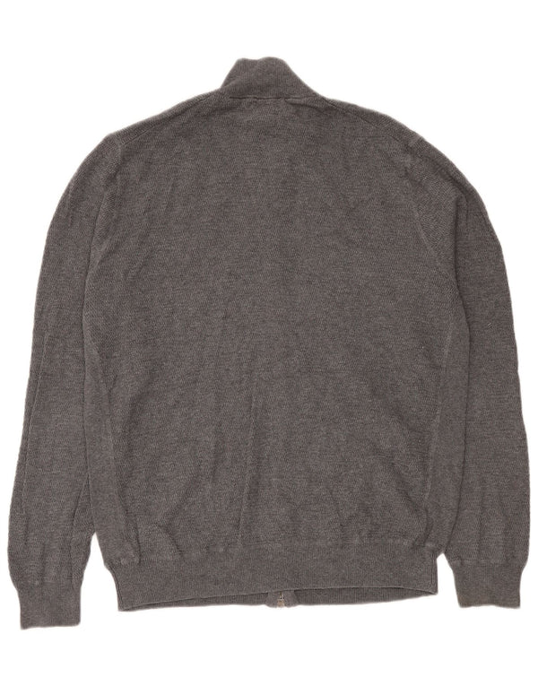 Massimo Dutti Mens Full Zip Cardigan Sweater XL Grey