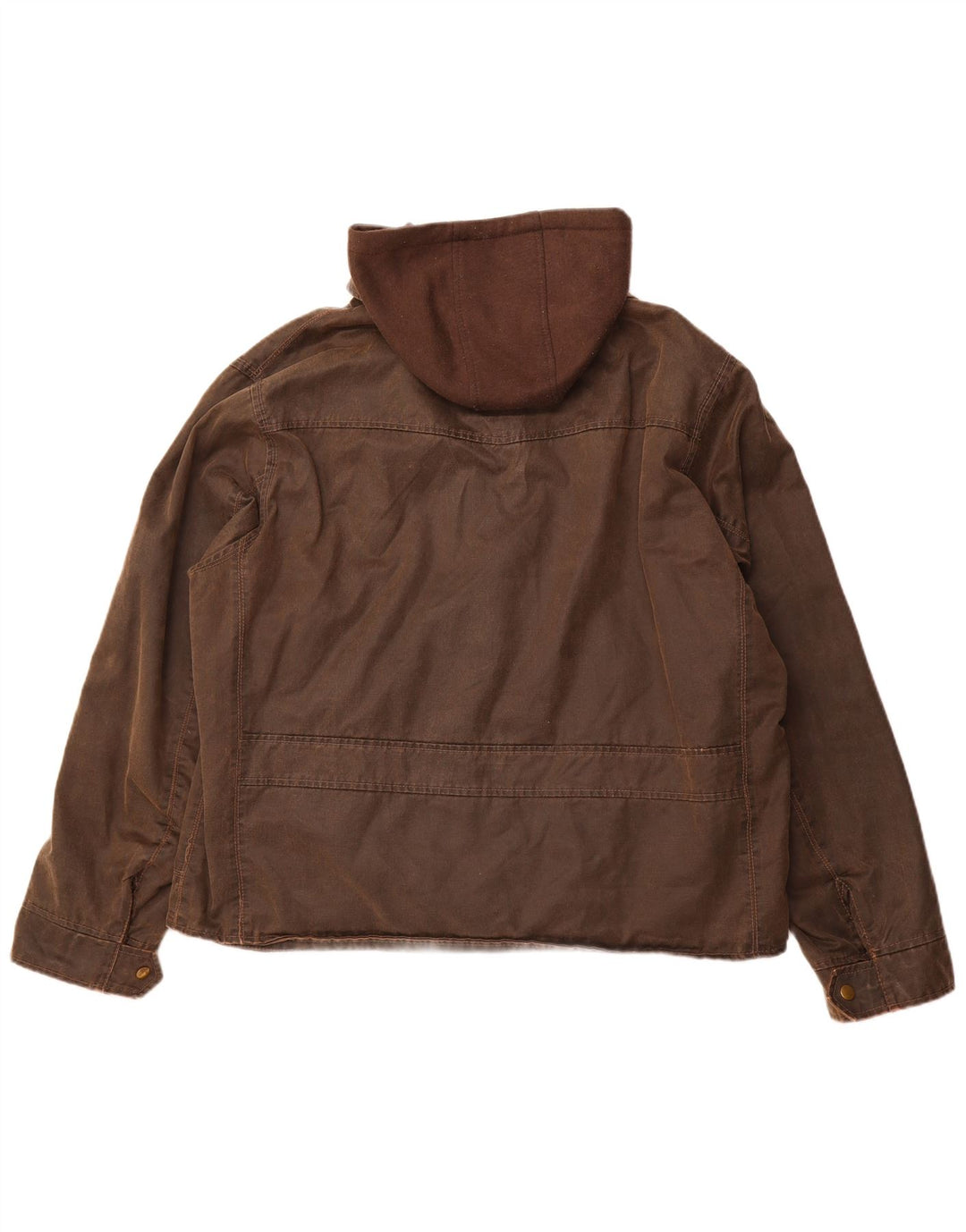 HARD ROCK CAFE Chaqueta encerada con capucha London para hombre UK 44 2XL Algodón marrón