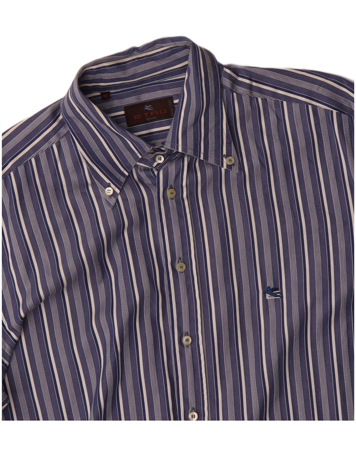 Camisa Etro Hombre Talla 42 Algodón Rayas Azul Grande