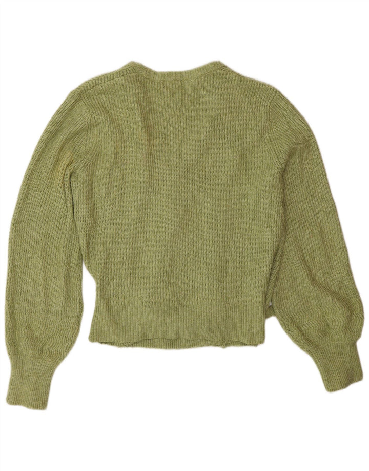 Marks & Spencer Suéter tipo cárdigan cruzado para mujer Reino Unido 44 Algodón verde medio
