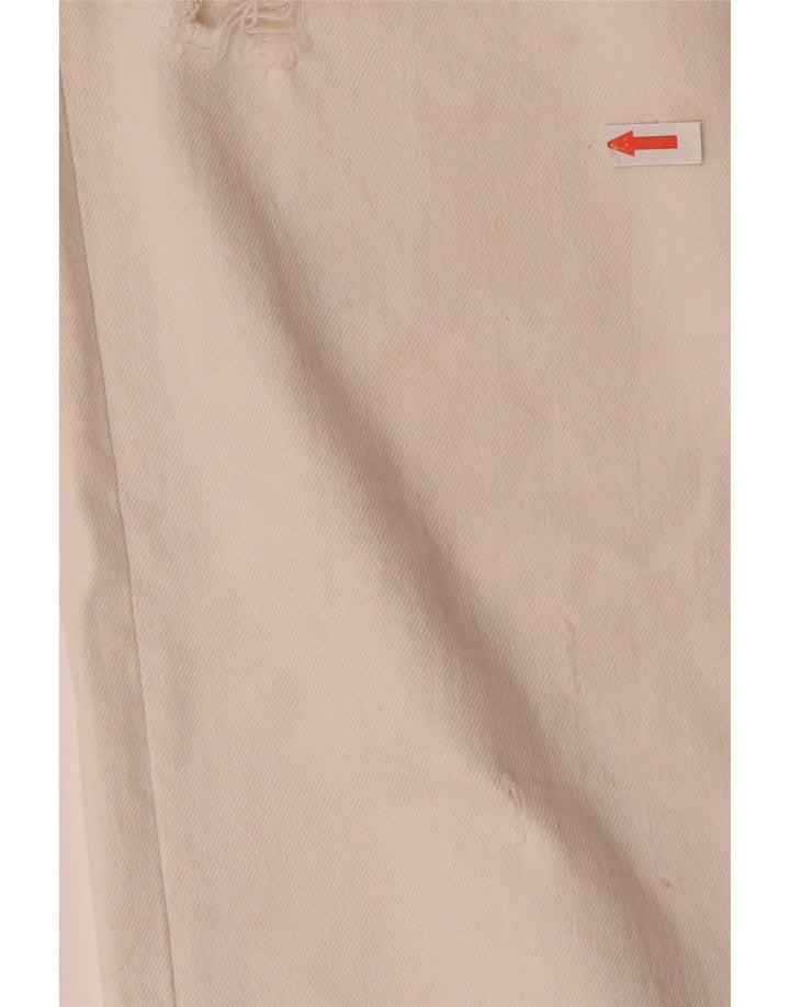 Zara Vaqueros Rectos Desgastados para Mujer EU 44 XL W34 L28 Blanco