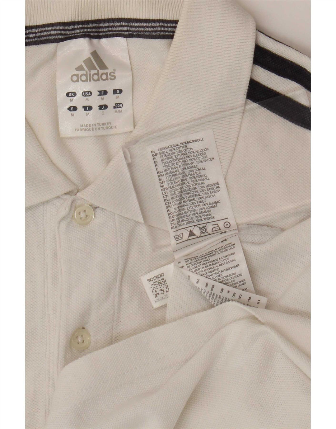 Polo Adidas Hombre Algodón Blanco Mediano