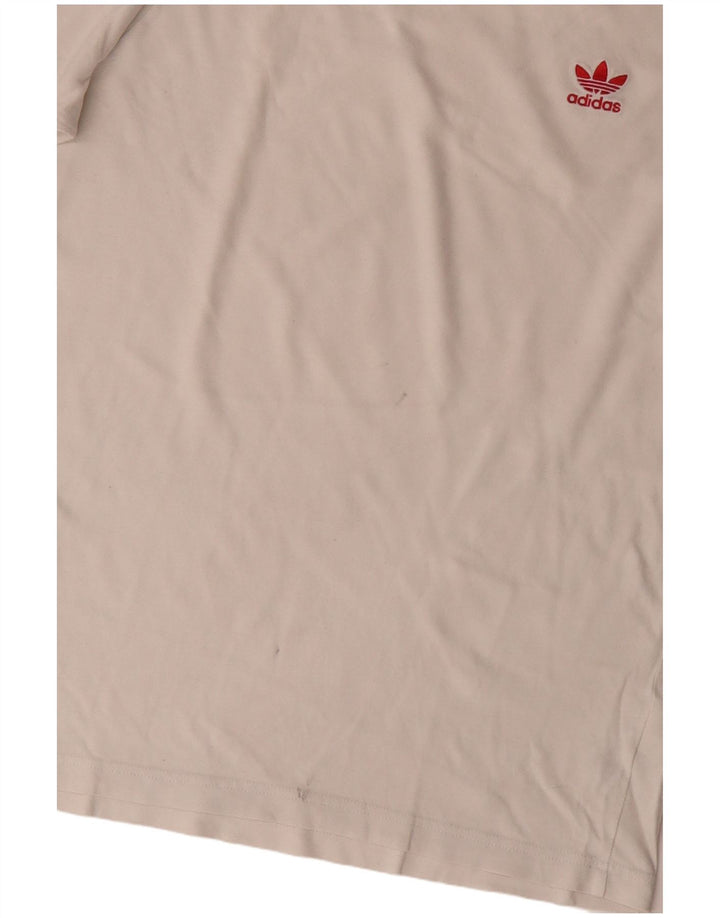 Adidas - Camiseta para hombre, talla grande, color blanco roto, algodón