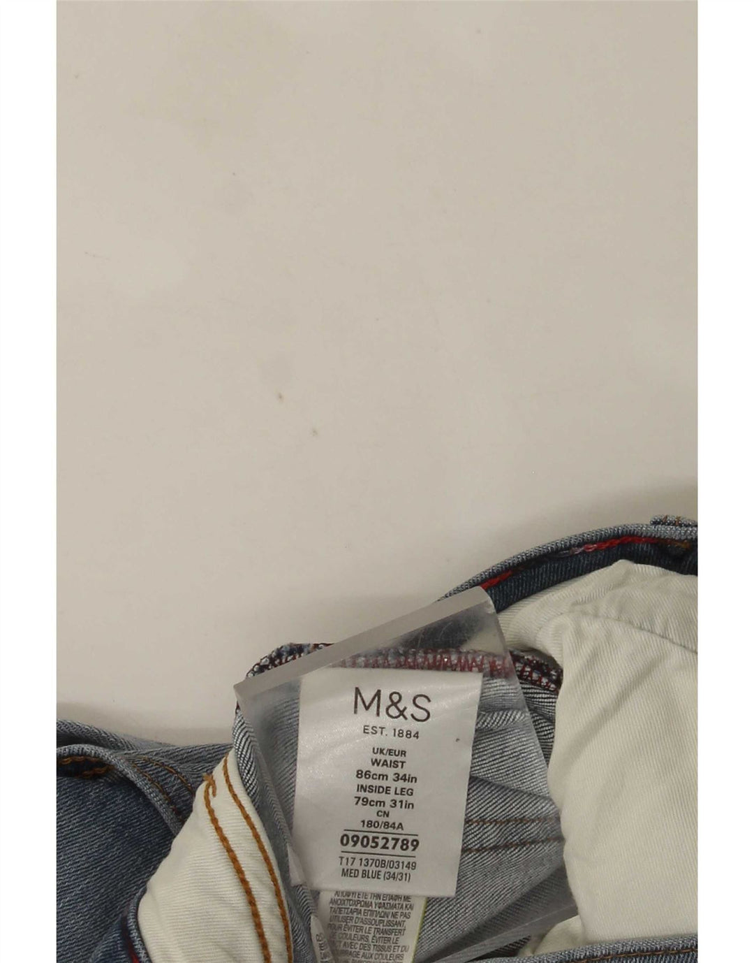 Marks & Spencer Vaqueros ajustados para hombre W34 L31 Algodón azul