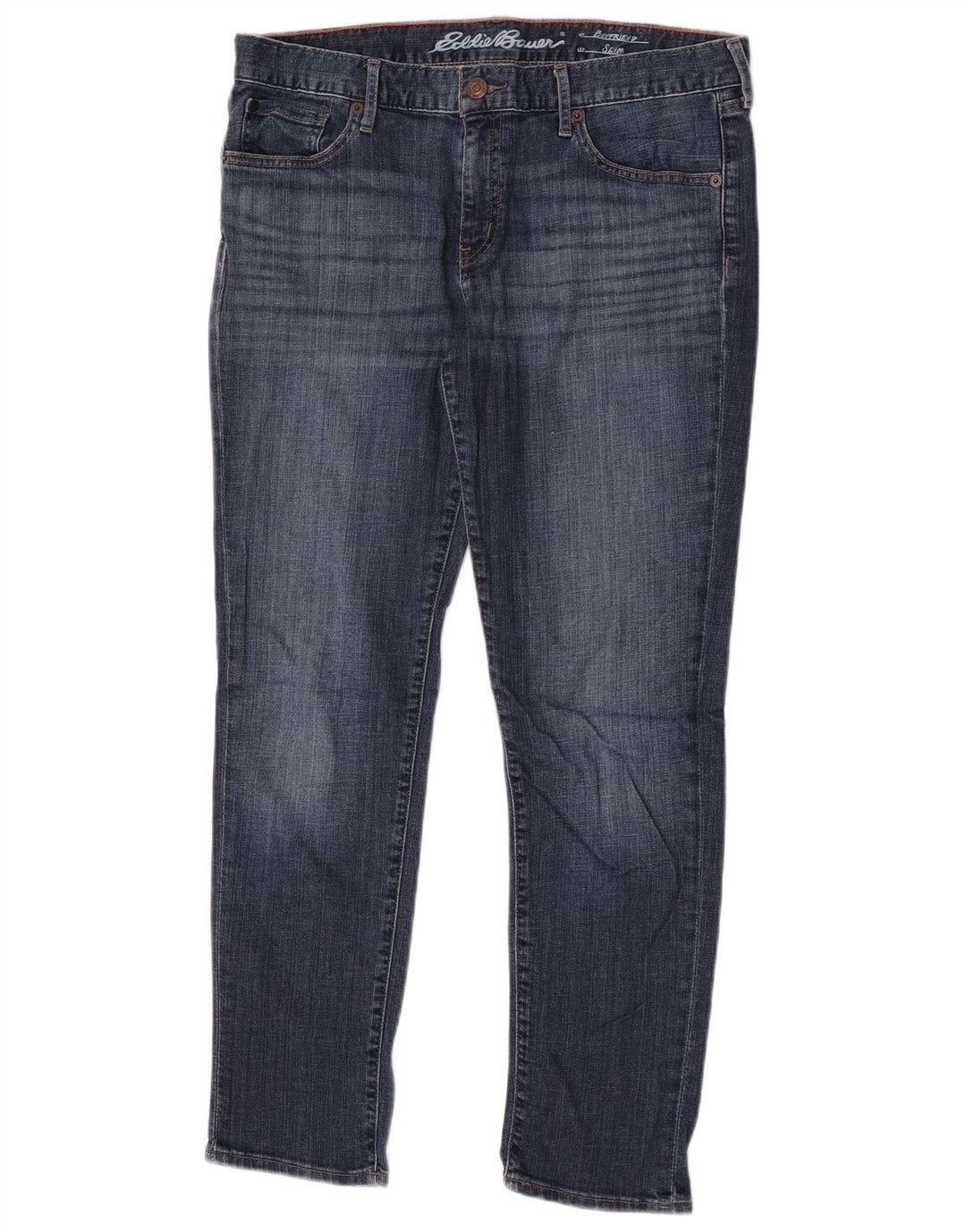 Eddie Bauer Vaqueros Capri Slim Boyfriend para Mujer US 8 Medium W32 L20 Azul