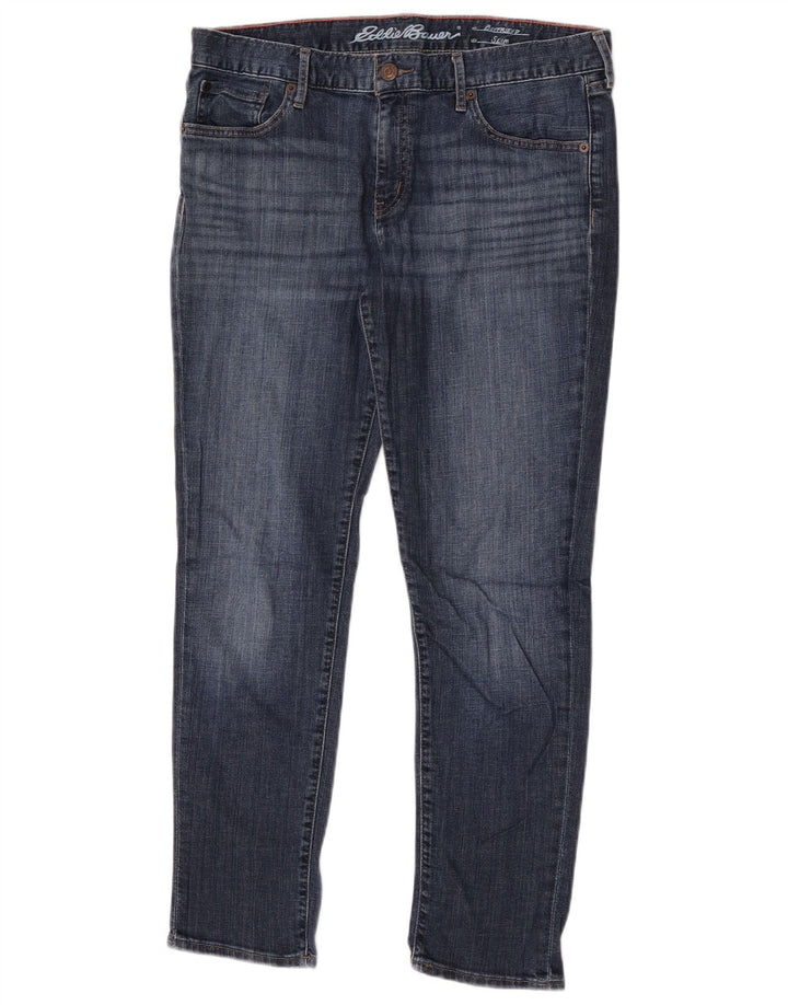 Eddie Bauer Vaqueros Capri Slim Boyfriend para Mujer US 8 Medium W32 L20 Azul