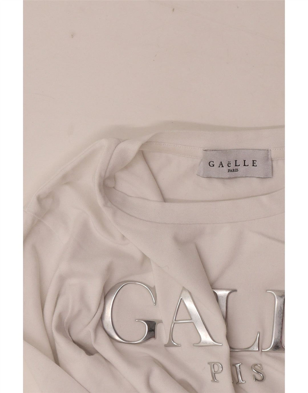 Gaelle Top gráfico para mujer de manga larga UK 6 XS Blanco