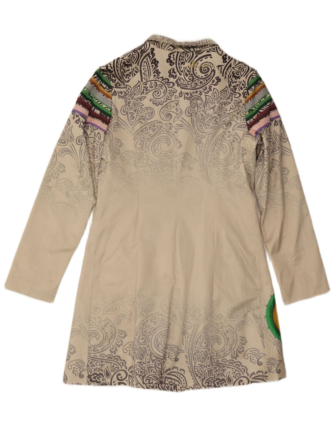 Abrigo Desigual Mujer EU 40 Algodón Paisley Blanco Medio