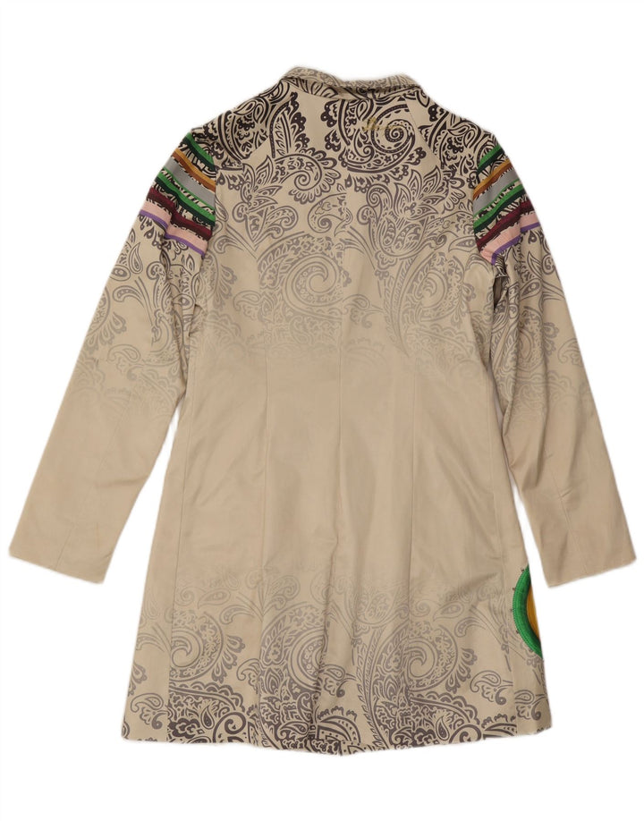 Abrigo Desigual Mujer EU 40 Algodón Paisley Blanco Medio