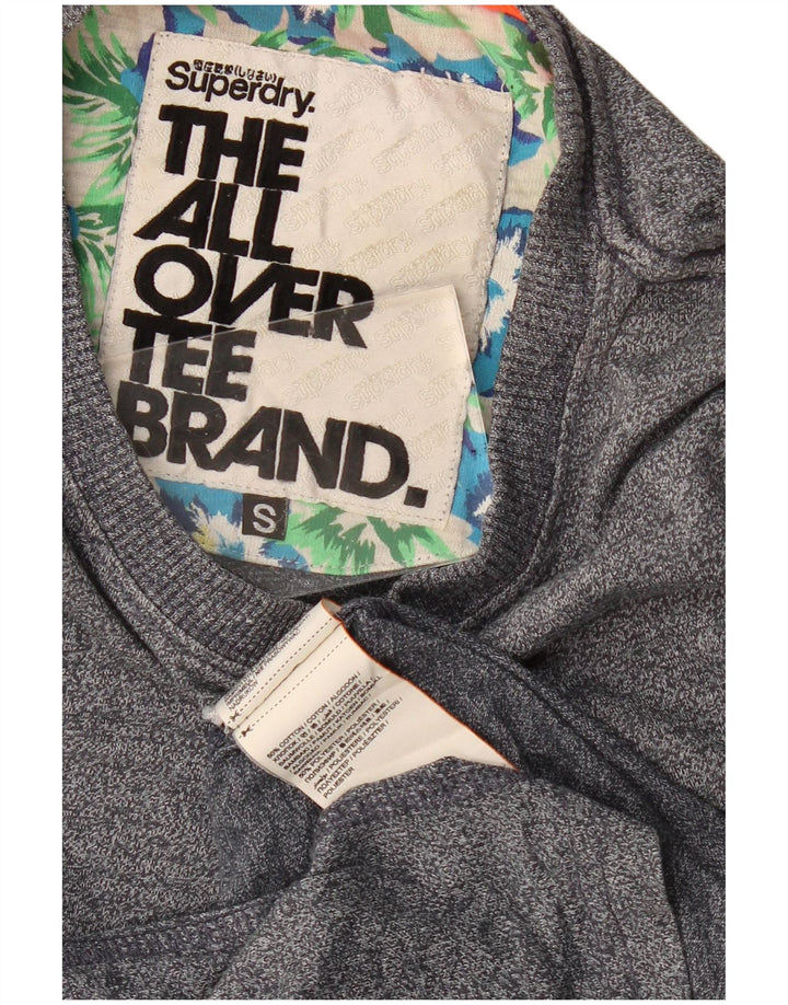 Superdry Camiseta para hombre Top Small de algodón moteado gris