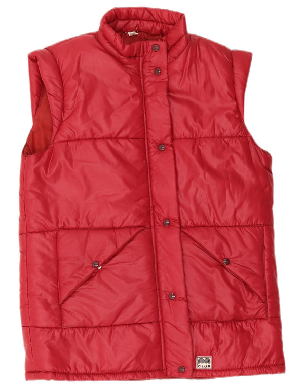 Chaleco acolchado vintage para mujer IT 46 Poliamida roja grande