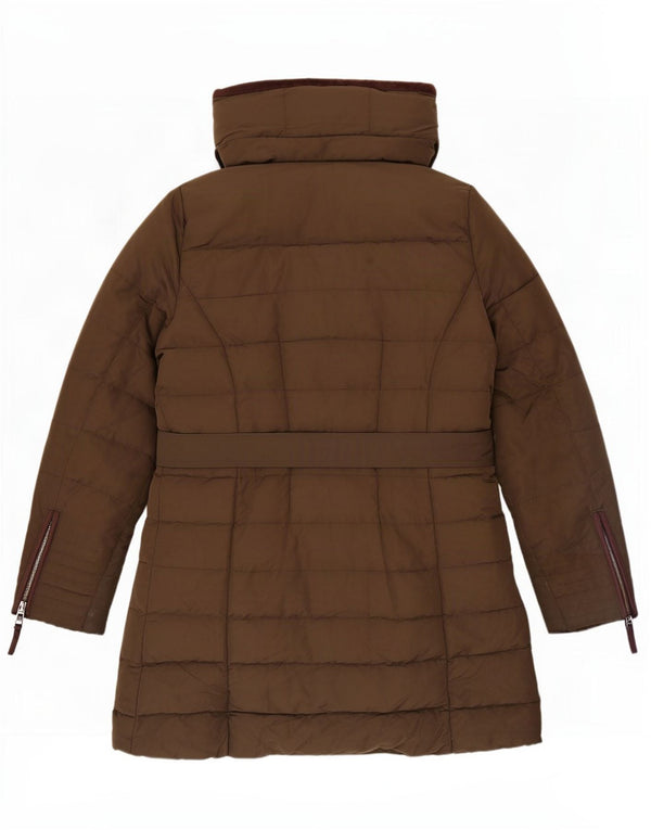 Zara Womens Hooded Padded Jacket UK 18 XL Khaki Polyester